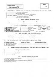 English Worksheet: test for beginners
