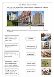 English Worksheet: the house and its rooms 