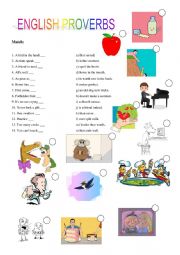 English Worksheet: Proverbs
