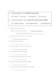 English Worksheet: -ed OR -ing