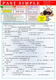  PAST SIMPLE Practice Regular and Irregular version 2