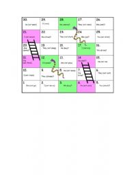 Snakes and ladders game Past Tense