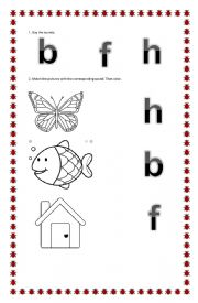 English Worksheet: Phonic b h f sounds
