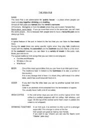 English Worksheet: The Irish Pub