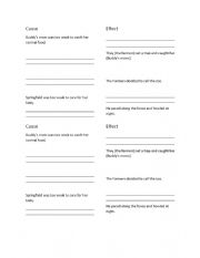 English Worksheet: Cause and Effect questions to go with the book 