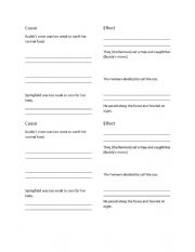 English Worksheet: Cause and Effect questions to go with the book 
