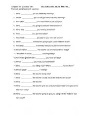 Auxilliary Verb Written and Oral Practice