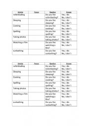 English Worksheet: Questionnaire to use DO