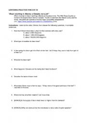 English Worksheet: Bison Ranching in Alberta, Canada