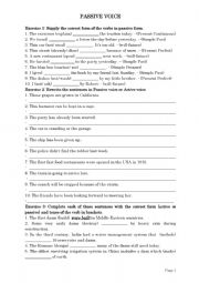 English Worksheet: passive