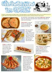 English Worksheet: POPULAR SPANISH DISHES FOR CHRISTMAS