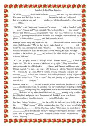 English Worksheet: Rudolph the Red Nose Reindeer