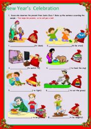 English Worksheet: New Years Celebration 