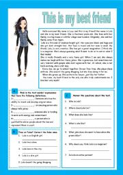 English Worksheet: Lola is my best friend