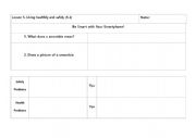 English Worksheet: Smartphone Use Graphic oranizer