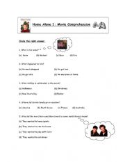 English Worksheet: Home Alone - Video Comprehension