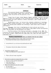 English Worksheet: reading comprehension and writing