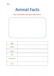 English Worksheet: Animal Habitats