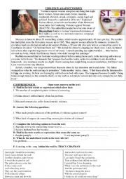 English Worksheet: Violence Against Women