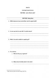 English Worksheet: Jamie Olivers TED prize