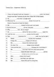 English Worksheet: complex mixed tenses review