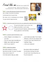 English Worksheet: Friend like me  - Aladdin 2019 - Will Smith