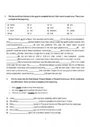English Worksheet: Grammar Homework