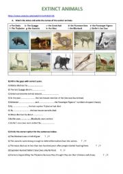 Extinct Animals Video Lesson +Answer Key