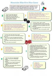 English Worksheet: Dice Game and Bicycle Hire Activity