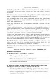 English Worksheet:  A letter to the Police