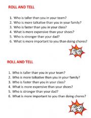 English Worksheet: Comparative with short and long adjective