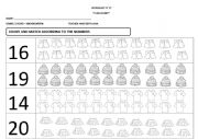 English Worksheet: numbers 5 years nursery level