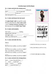 English Worksheet: Call me maybe