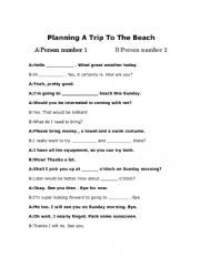 Planning A Trip To The Beach To Enjoy Surfing, Swimming and Bodyboarding Etc Role-Play And Full Complete Dialogue Boxes