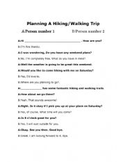 Planning A Trip To The Mountains To Go Hiking-Walking Role-Play And Full Complete Dialogue Boxes