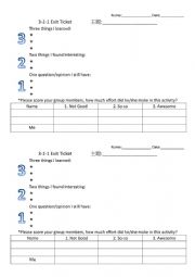 3-2-1 exit ticket