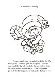 Christmas elf coloring