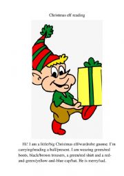 English Worksheet: Christmas elf reading