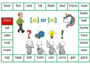English Worksheet: Phonics, Reading game, Short and long A, vowels 
