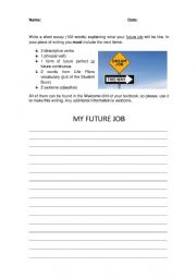 English Worksheet: MY FUTURE JOB