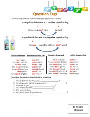 English Worksheet: Question Tags