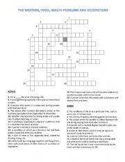 CROSSWORD PUZZLE: WEATHER, FOOD, JOBS AND HEALTH PROBLEMS