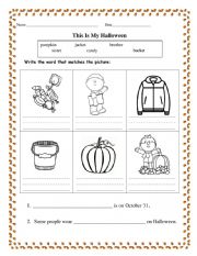 Halloween Vocabulary & Possessive Pronouns