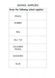 Draw the school supplies