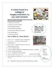 English Worksheet: Vision board project