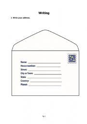 English Worksheet: writing worksheet
