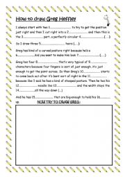 English Worksheet: HOW TO DRAW GREG HEFFLEY