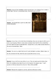 English Worksheet: Black stories (riddles)