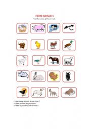 English Worksheet: Farm animals