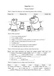 English Worksheet: Peppa Pig S1E1
